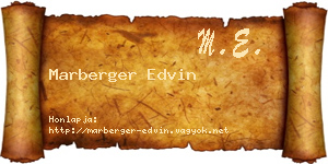 Marberger Edvin névjegykártya